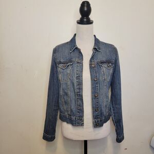 Forever 21 Los Angeles Denim Jacket Women’s Small Blue Jean Button Front Classic